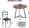 Dining Table for 2 – Round Kitchen Table with Metal Frame & Space Saving Design