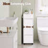 Slim Bathroom Floor Cabinet Storage Unit Tower with 3 Drawer & 4 Compartments