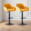 Set of 2/4 Bar Stools Velvet w/Armrest 8cm Thick Seat Swivel Bar Chair Breakfast