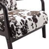 Black and White Spots Velvet Upholstered Armchair Modern Wooden Frame Tub Chair