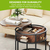 2-Piece Nesting Coffee Tables - Round Lift-Top with Storage, Adjustable