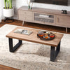 COSTWAY Rustic Coffee Table 120cm Farmhouse Style Accent Table-Oak