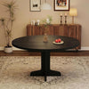 Round Dining Table Wood Kitchen Table for 4-6 People Dining Living Room Black