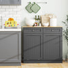 Kitchen Trash Cabinet Freestanding Recycling Cabinet Tilt Out Trash Bin Grey