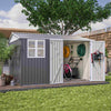 Garden Shed 10x10FT Steel Apex Tool Equipment Organize W/Window Door Grey