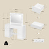 WOLTU Dressing Table w/ Led Lights Mirror 7 Drawers Multi-Socket Makeup Desk