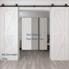 Sliding Barn Door Kit Double Door Track System Basic Black Closet Hardware 10FT