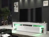 Large Gloss White TV Cabinet 200cm Unit Stand Modern Stand Led lights Milano 06