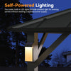 3x3m Outdoor Metal Hardtop Gazebo Double Roof W/ Netting Pole 4 LED Lights