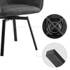 2x Grey Swivel Dining Chairs Faux Leather Padded Seat Dining Room Chair Modern