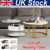 Set of 2 Nesting Coffee Tables Round Stacking Sofa Side Tables for Living Room