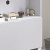 Computer Desk with Foldable Desktop and Storage Shelves, Study Table, White