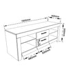 High Gloss White TV Unit Storage Cabinet Stand 160cm with LED Light 2 Drawers