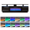 70'' TV Stand 36'' Electric Fireplace Storage Cabinet Media Flame Entertainment