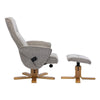 The Alexandria Swivel Recliner Chair & Footstool - Heat & Massage - Wheat Fabric