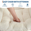 Lazy Chair with Footstool Relax Lounge Chair Accent Armchair Sofa Chair 3 Colors