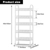 5 Tier Metal Kitchen Trolley - 4×360° Casters Rolling Storage Cart for Laundry