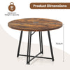 47 Inch Dining Table Round Kitchen Table for 4-6 People-Brown