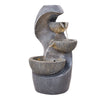Solar Water Feature Indoor Outdoor Polyresin Garden Fountain w/ LED Lights Decor