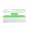 White Gloss Coffee Table with LED Lights – 90cm Modern Living Room Table