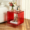 Acrylic Side Table Acrylic End Table Decorative Bathroom Bedroom with Sleek Edge