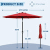 2.7M Garden Parasol Sun Shade Canopy Patio Outdoor Umbrella Crank Tilt UPF 50+