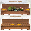 Wooden Garden Workstation with Bottom Storage Shelf