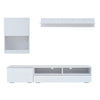 High Gloss White TV Wall Unit Set of 3 with LED Lights Display Cabinet & Shelves