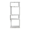 Miami High Gloss Slim Shelving Unit In Filo Marble Effect