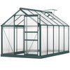 Polycarbonate Walk-In Garden Greenhouse Aluminum Frame w/ Slide Door 6 x 10ft