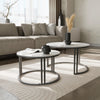 2pcs Nesting Round Coffee Table Sintered Stone End Tables Living Room Furniture