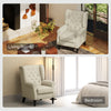 Retro Accent Chair Wingback Armchair with Wood Frame for Living Room Dark Grey