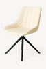 2 x Swivel Dining Chairs Matt PU Leather Padded Seat Dining Room Chair Modern