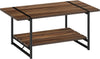 Metal Frame Center Table 2-Tier Farmhouse 41'' Large Coffee Table with Storage