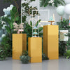 Square Metal Plinth Cylinder Dessert Pedestal Wedding Cake Flower Display Stand
