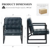Modern Faux Leather Accent Chair Button-Tufted Design 110° Recline & Metal Frame