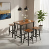 Industrial Bar Table Set with 4 Stools Rustic Brown Counter Height Dining Table