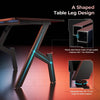 Gaming Desk LED RGB Computer Table Workstation w/ Cup Holder & Headphone Hook