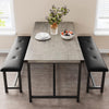 3 Pcs Dining Table Set for 4 Kitchen Table with 2 Upholstered Bench Dining Room