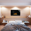 BIOETHANOL FIREPLACE 650x400 BLACK GLOSS DESIGN ECO TAMPERED GLASS + ACCESSORIES