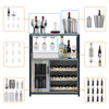 Modern 3Tier Bar Cabinet with Removable Rack & Mesh Door,Adjustable Shelves
