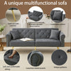 Modern Sofa Bed 2 Seater Click Clack Settee Recliner Couch with Metal Legs Grey