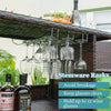 3 Piece Rattan Bar Height Table Patio Wicker Garden Bar Set Storage Shelf