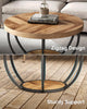 Round Coffee Table,32-Inch Circle Coffee Table with Open Storage for Living Room
