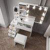 Dressing Table With Drawers Mirror Stool Set Makeup Desk Vanity Table Bedroom UK