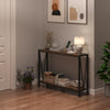 2 Tier Narrow Console Table, Behind Sofa Table for Living Room Hallway Office
