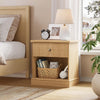 Fluted Nightstand with Drawer,Wood End Table,Bedside Storage Cabinet for Bedroom