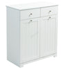 Laundry Cabinet Tilt-Out w/ 2 Laundry Bags Drawers Foldable Kitchen Trash White