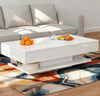 High Gloss LED Coffee Table With Storage Wooden 2 Drawer Living Room Furniture