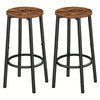 Bar Stools Set of 2 with Footrest, Industrial Breakfast Bar Stools, Rustic Brown